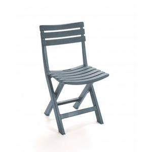 Chaise pliante effet bois - 44 x H 78 x 41 cm - Gris