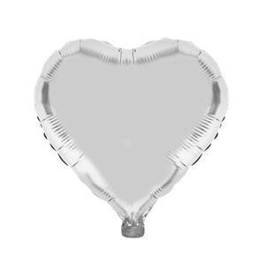 ballon uni metallise coeur h36cm argent