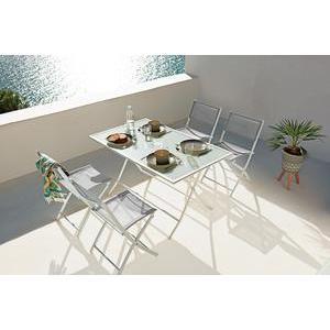Table pliante Nouméa - L 130 x l 80 x H 71 cm - Blanc