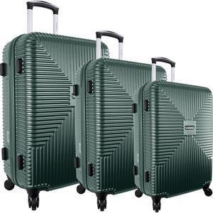 Lot de 3 valises à 4 roues - Vert