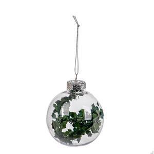 Boule de Noël à feuillage - ø 8 cm - Transparent, vert