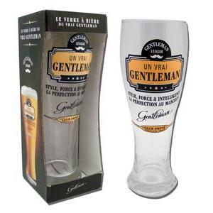 Verre à bière Gentleman - Différents modèles - ø 10 x H 24 cm - Transparent, multicolore