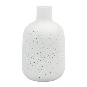 Vase céramique lumineux - ø 1 8 x H 28 cm - Blanc
