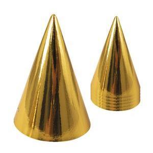 6 chapeaux cône - ø 10 x H 17 cm - Différents modèles - Or - PTIT CLOWN