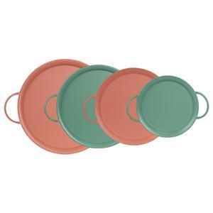 4 plateaux gigognes en acier Tibo - Différentes tailles - Rouge, vert - MOOREA