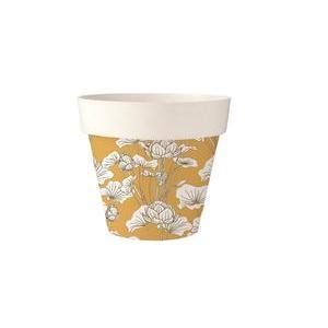 Cache - pot décoratif - ø 25.5 x H 24 cm - Différents formats - Jaune, blanc