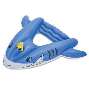 Requin pistolet à eau chevauchable - L 152 x l 110 cm - Bleu, blanc
