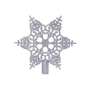 Cimier étoile pailleté - H 19 cm - Argent