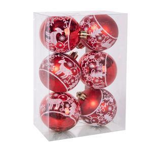 6 boules de Noël Renne - ø 6 cm - Rouge - FAIRY STARS