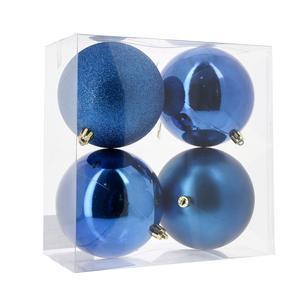 4 boules de Noël assorties esprit azur - Différents formats - ø 10 cm - Bleu - FAIRY STARS