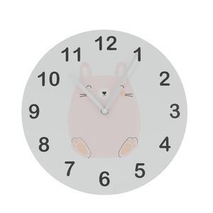 Horloge ours ou lapin - ø 30 x H 3.5 cm - Différents modèles - Rose, gris, blanc - MINI K.KOON