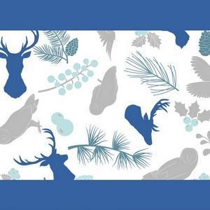 20 serviettes forest - 33 x L 33 cm - Bleu