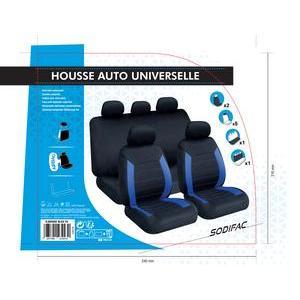 Housses de siège auto universelles - 9 pièces - Différents modèles et formats - Noir, bleu