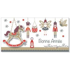 Carte décorée spéciale Noël - L 21.2 x l 10.5 cm - Multicolore
