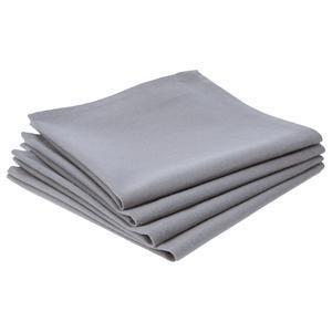 4 serviettes de table en coton - Gris clair - ATMOSPHERA