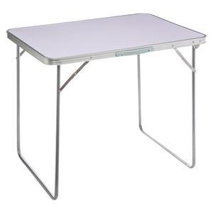 Table pliante en aluminium - 80 x 60 x 69 cm - Gris, blanc