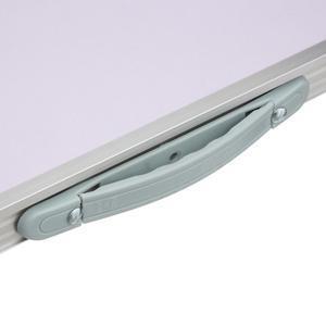 Table pliante en aluminium - 80 x 60 x 69 cm - Gris, blanc
