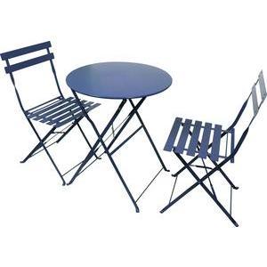 Ensemble Diana 2 chaises + 1 table ronde - Bleu - MOOREA