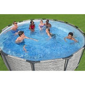 Kit piscine tubulaire ronde Steel Pro Max - ø 427 x H 122 cm - Imprimé pierres - BESTWAY