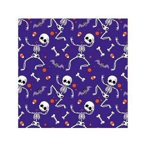 20 serviettes squelette - 33 x L 33 cm - Violet