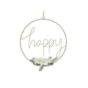 Cercle LED "Happy" - 23.3 x H 26 cm - Or