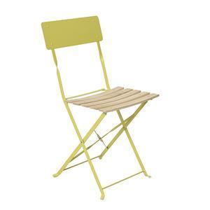 Chaise pliante en bois et métal Vita - 42 x 45 x H 81 cm - Céleri - MOOREA