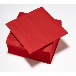 40 serviettes en papier - 33 x 33 cm - Rouge