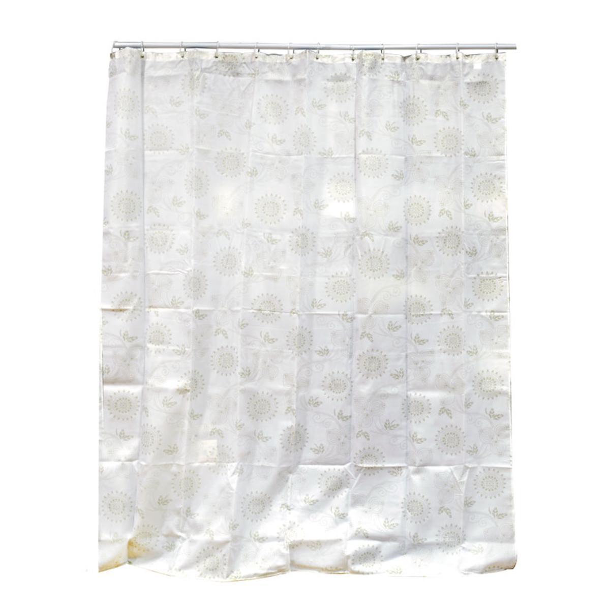 Rideau douche -  Polyester - 180 x 200 cm - Blanc