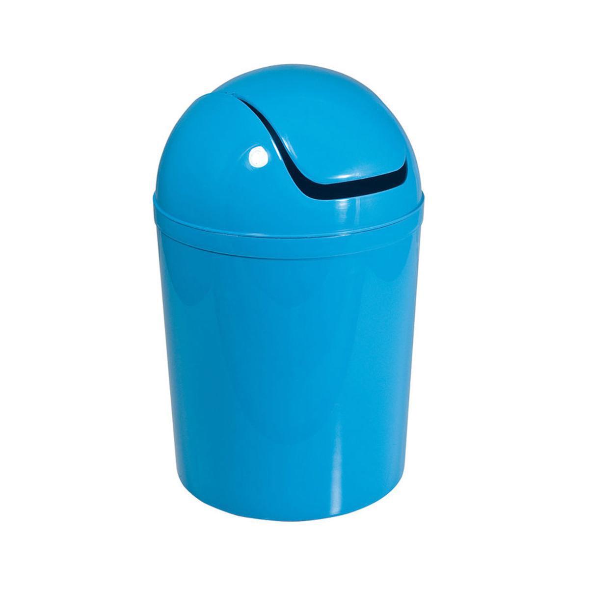 Poubelle boule 5l en plastique - 19 x 31 cm - Bleu