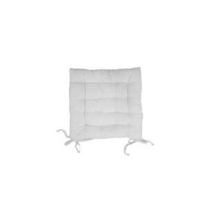 Dessus de chaise capitonné en coton - 40 x 40 x H 5 cm - Panama blanc
