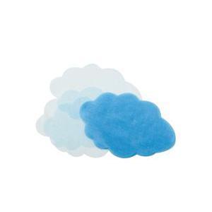Lot de 50 nuages en organza - 8,5 x 5,5 cm - Bleu turquoise