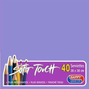 Lot de 40 serviettes Soft Touch Gappy - ouate de cellulose - Violet