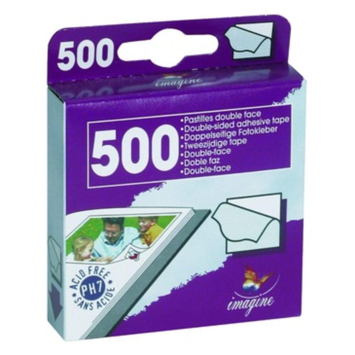 lot de 500 pastilles double face en papier adhésif - 9,4 x 7,7 x 2cm - Violet