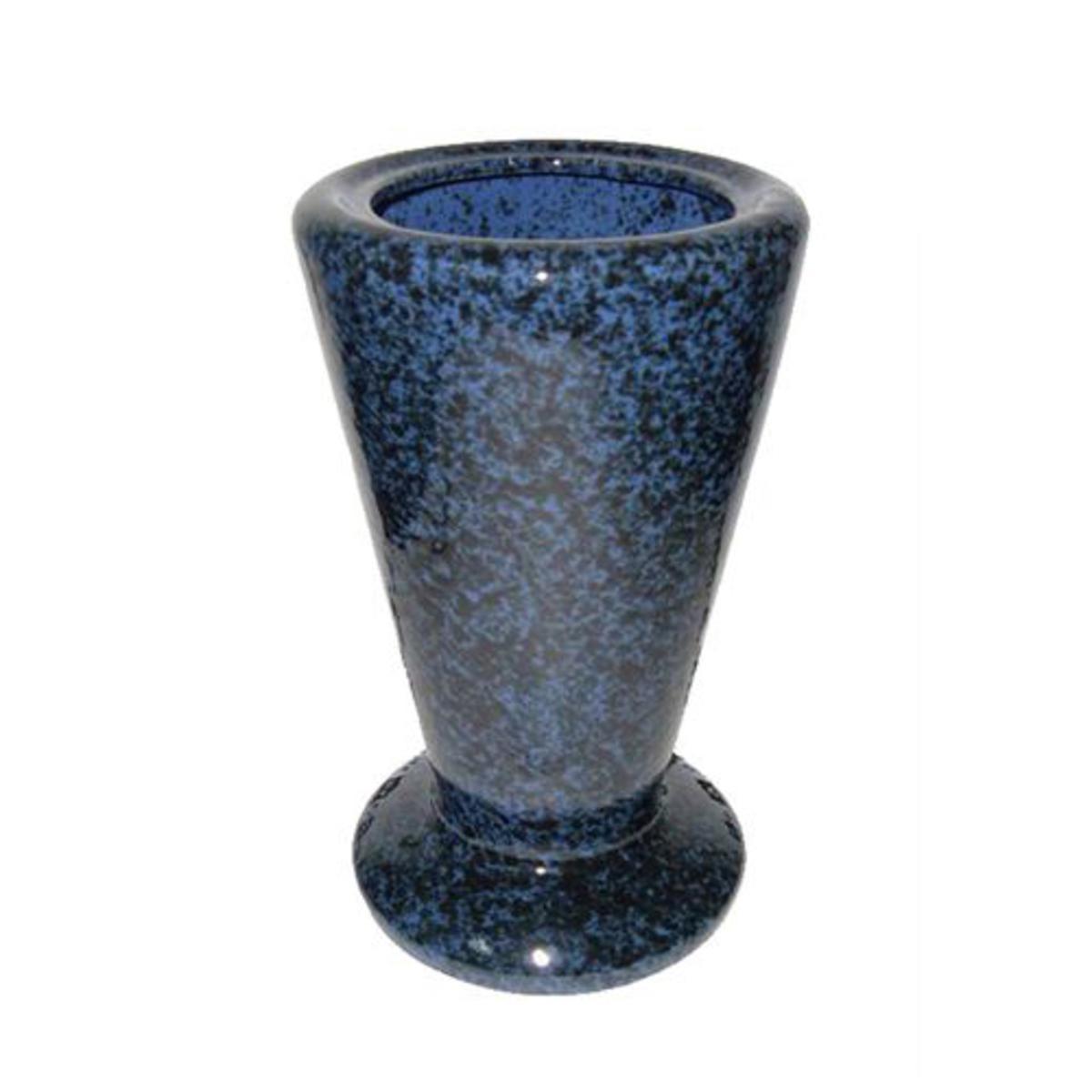 Vase funéraire en pierre - Grès - Hauteur 27 cm - Bleu