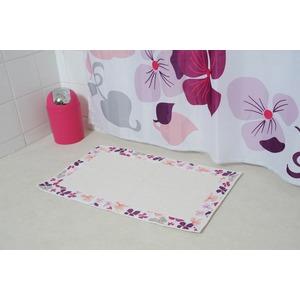 Tapis de salle de bain collection HAWAI - 50 x 80 cm - Fleurs roses