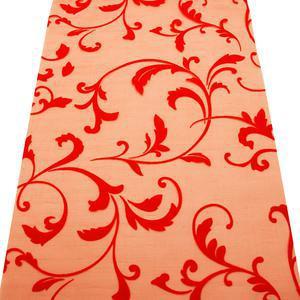 Chemin de table en organza à motifs arabesque - 28 cm x 5 m - Rouge