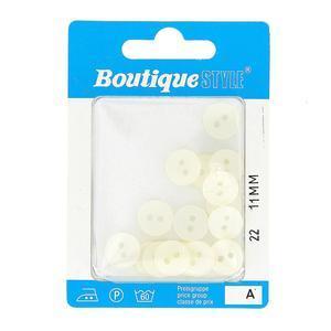 17 boutons - Plastique - Ø 11 mm - Blanc