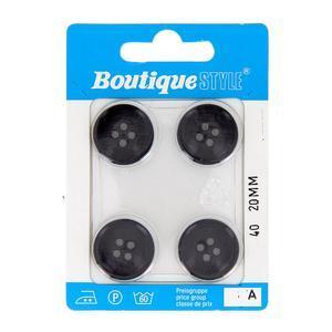 4 boutons - Plastique - Ø 20 mm - Noir