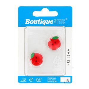 2 boutons - Plastique - Ø 19 mm - Rouge et vert