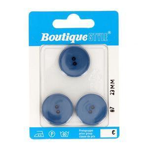 3 boutons - Plastique - Ø 23 mm - Bleu