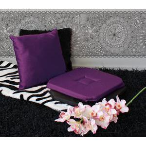 Coussin imitation shantoung - 100% polyester - 40 x 40 cm - Violet