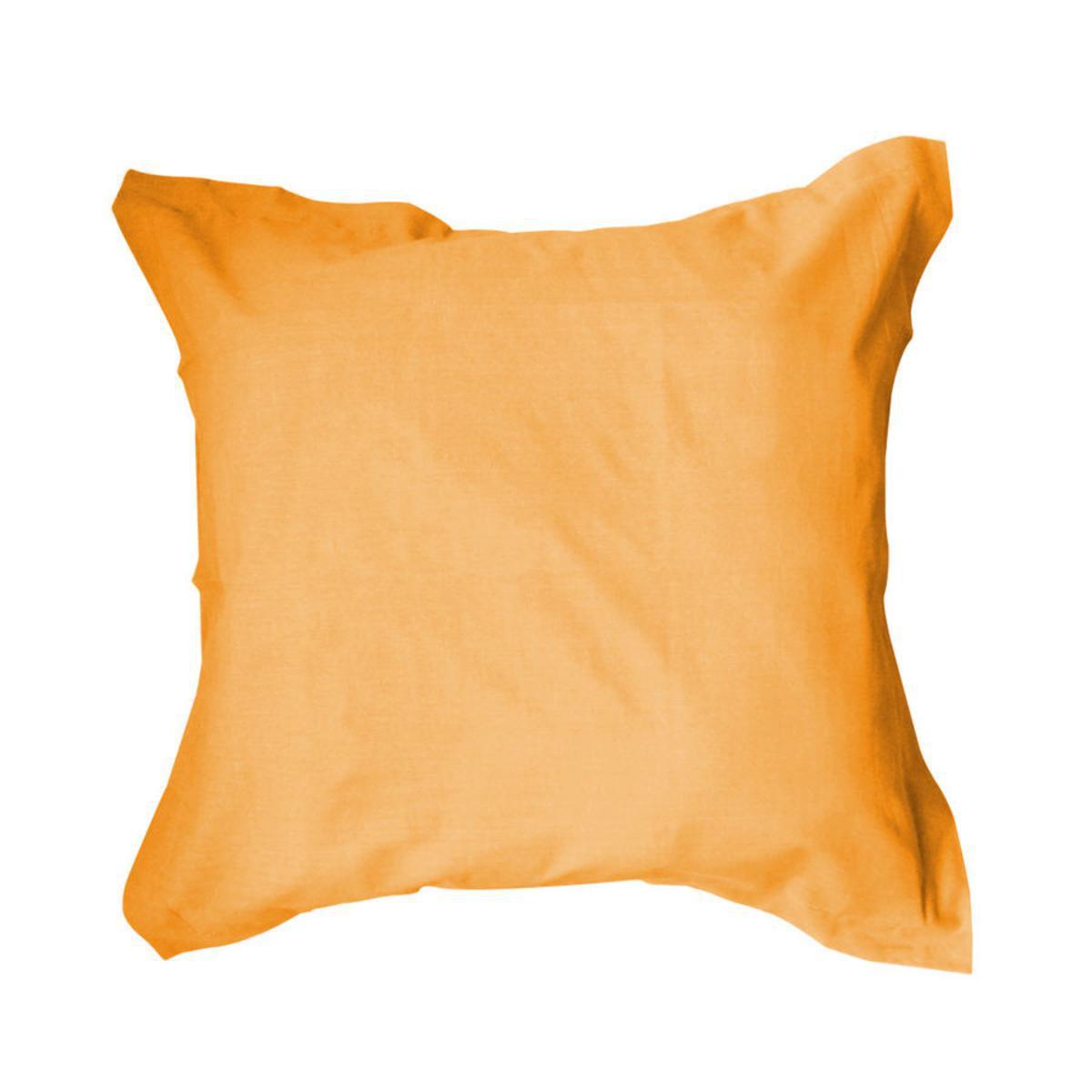 Taie d'oreiller 100% coton - 75 x 75 cm - Orange vendange