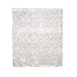 Rideau de douche cœurs en PVC - 180 x 180 cm - Marron taupe