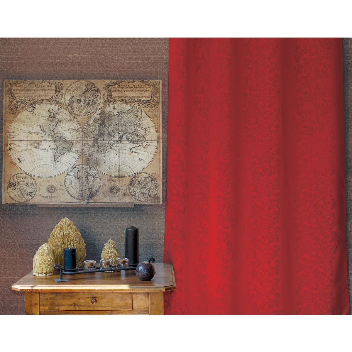 Rideau occultant à œillets - 100% polyester - 140 x 240 cm - Rouge
