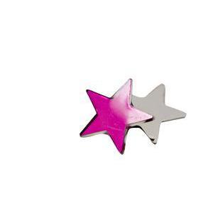 Lot de 10 étoiles miroir - Acrylique - 3x3cm - Rose fushia