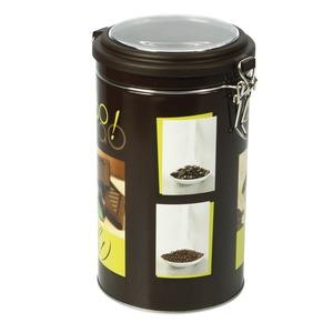 Boite à café ronde - Thème chocolat - Hauteur 30 cm - Marron