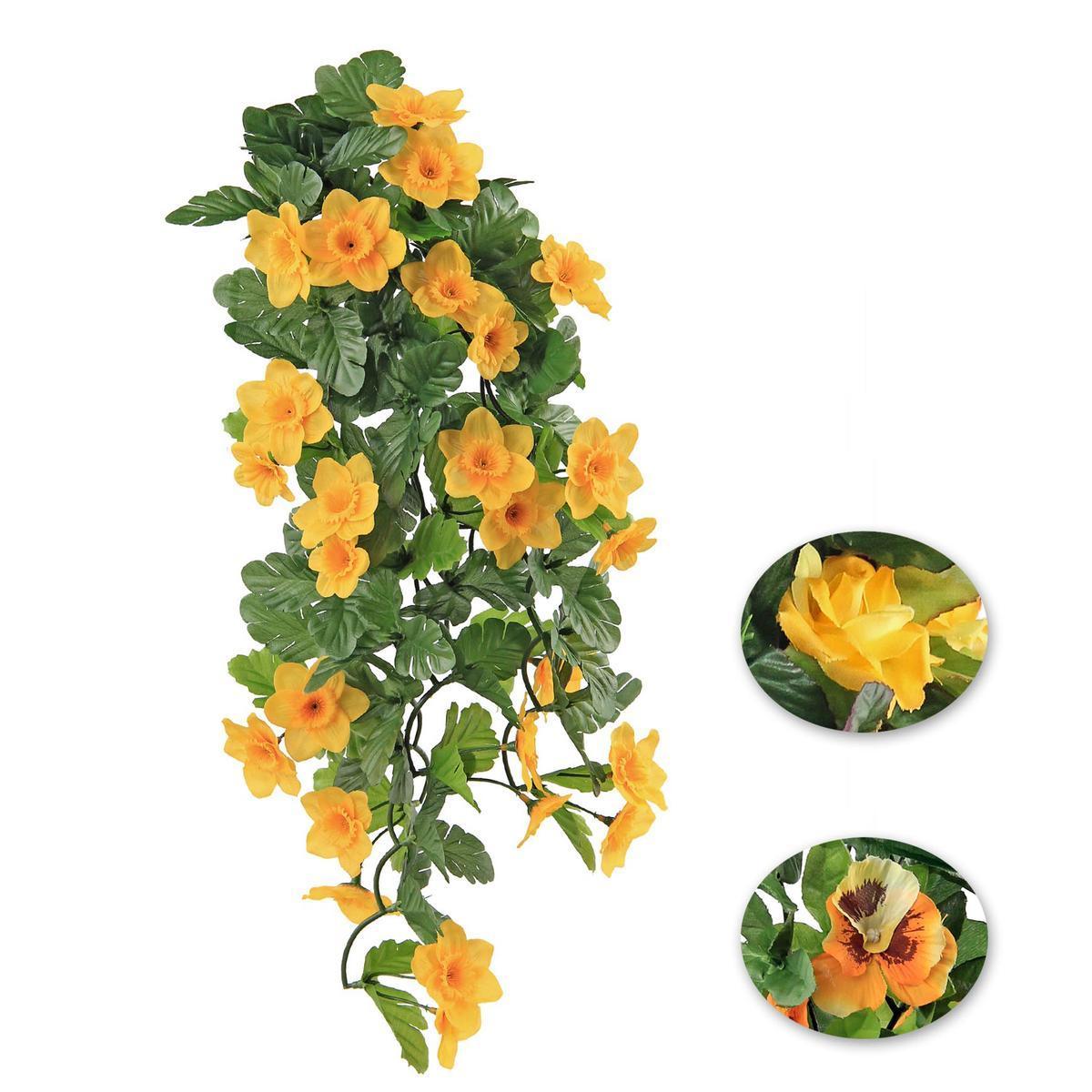 Chute fleurie jaune - L50 cm