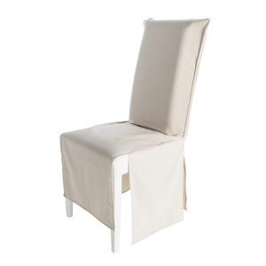 Housse de chaise en coton recyclé uni - 46 x 45 x H 105 cm - Beige lin