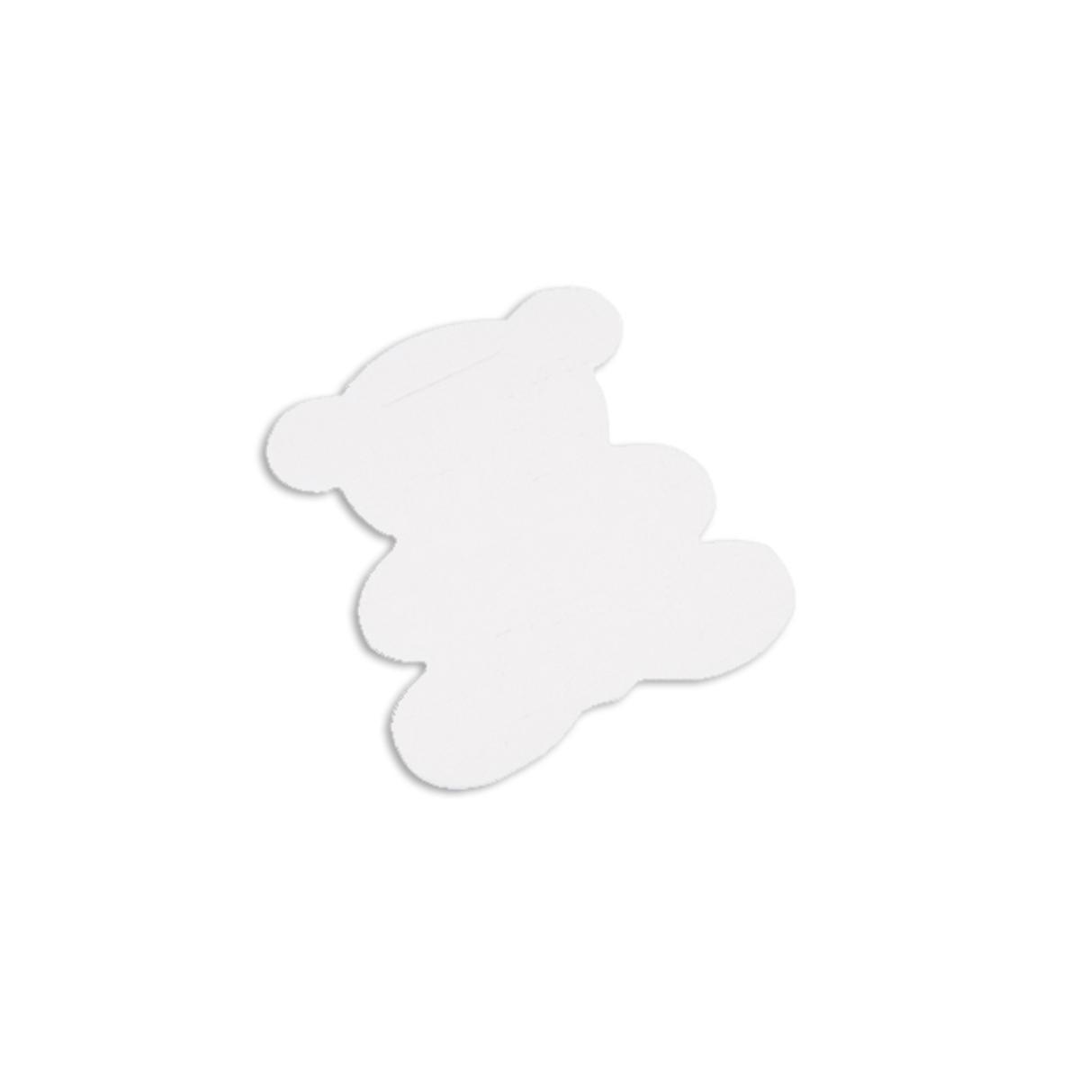 sachet cavalier 10 etiquettes forme ourson 5cmx4,5 blanc