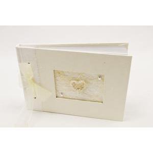 Livre d'or pour mariage forme Papillons - Papier et polyester - 21 x 15 cm - Ivoire